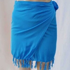 Zuliana 100% Rayon Skirt wrap around waist tie with fringes New Without tag